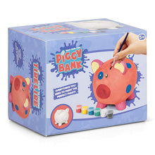 Load image into Gallery viewer, Tobar Paint Your Own Ceramic Piggy Bank with Brush &amp; Six Paints For Ages 5Years+
