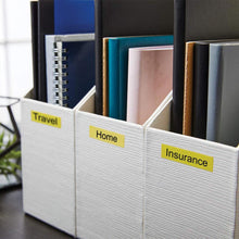 Load image into Gallery viewer, DYMO Labels Self Adhesive D1 6mm x 7mm Black Print on Yellow Tape Authentic