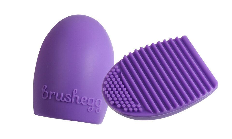 4x Envie Silicone Egg Sponge Scrubber Make-Up Brush Cleaner - Purple