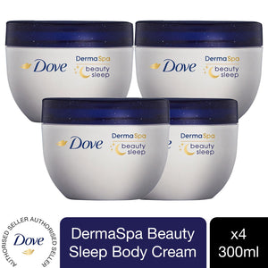 4x Dove DermaSpa Beauty Sleep Midnight Moisturiser BodyBalm Night Skincare 300ml
