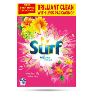 130 Washes Surf Concentrated Tropical Lily & Ylang-Ylang Laundry Powder 6.5kg