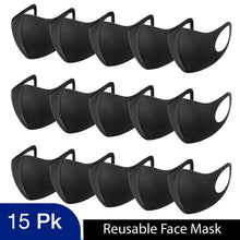 Load image into Gallery viewer, Unisex Face Mask Washable, Reusable, Breathable &amp; Ear Loops 3D Shape Mask, Black