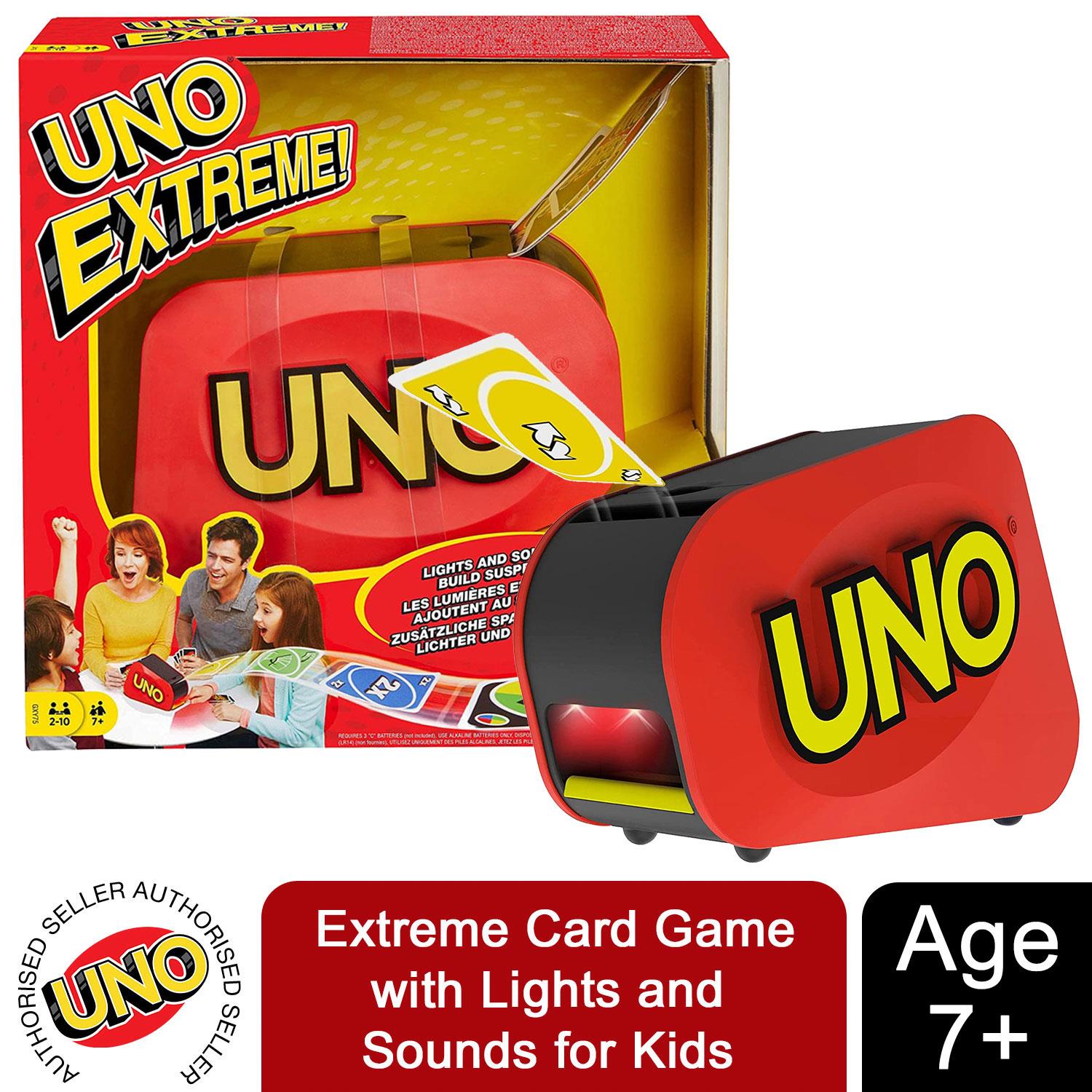 UNO Extreme Card Game with Lights and Sounds for Kids