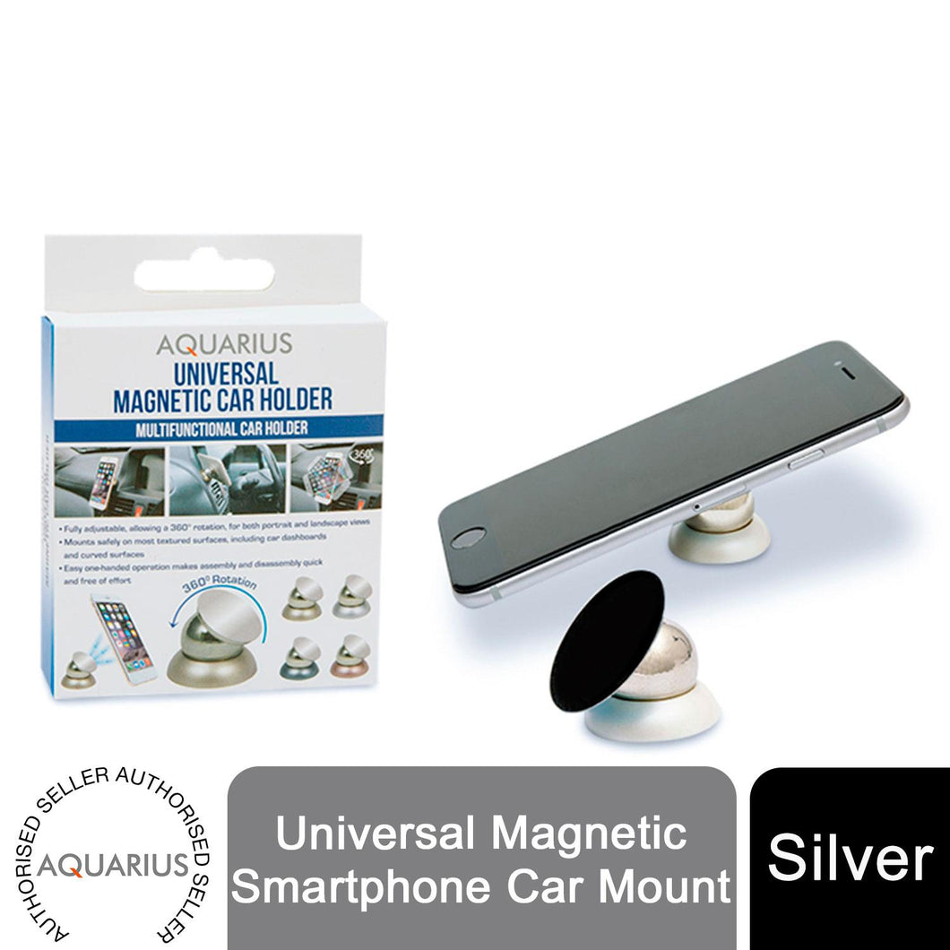AQUARIUS Universal Magnetic Smartphone Car Mount Phone Holder - Silver