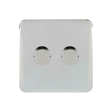 Load image into Gallery viewer, Schneider Electric Lisse Screwless 2 Gang 2 Way Dimmer 250W Polished Chrome