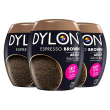 Load image into Gallery viewer, DYLON Washing Machine Fabric Dye Pod, Espresso Brown, 3 Packs of 350g