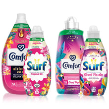 Load image into Gallery viewer, Surf Washing Liquid &amp; Comfort Conditioner Sunset Paradise &amp; Tropical Lily Summer Fragrance Bundle