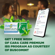 Load image into Gallery viewer, 2x Buscomint Peppermint Oil 0.2ml Gastro Resistant Treatment, 24 Soft Capsules