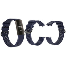 Load image into Gallery viewer, AQ Holes Soft Silicone Replacement Strap Band for Fitbit Charge 3 - Navy Large