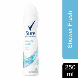 Sure Women Motion Sense Antiperspirant Deodorant, Shower Fresh, 6 Pack, 250ml