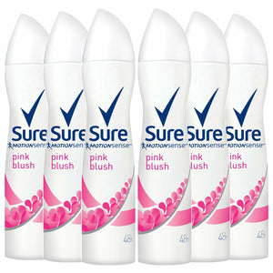 Sure Women Motion Sense Antiperspirant Deodorant, Pink Blush, 6 Pack, 250ml