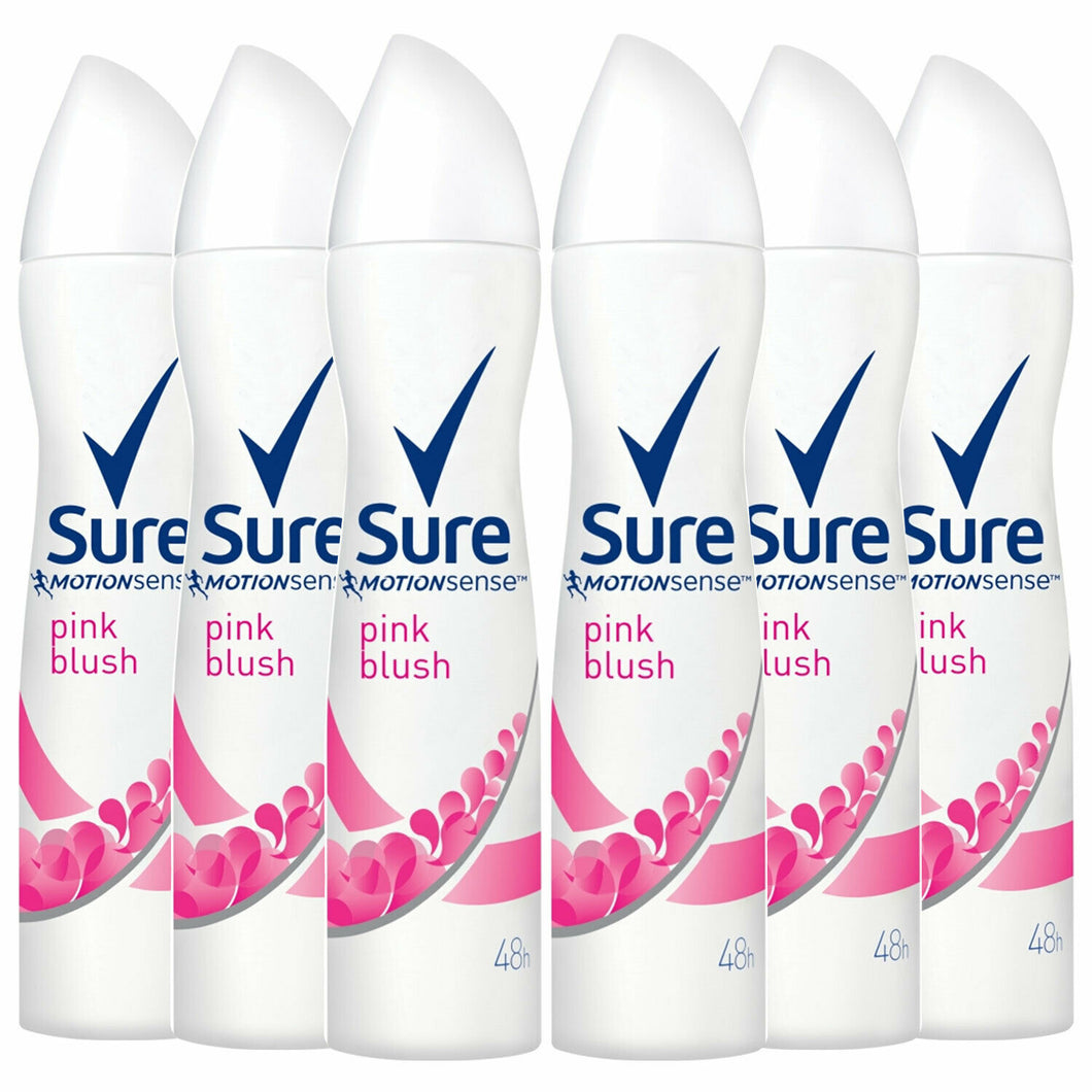 Sure Women Motion Sense Antiperspirant Deodorant, Pink Blush, 6 Pack, 150ml