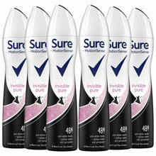 Load image into Gallery viewer, Sure Women Motion Sense Antiperspirant Deodorant, Invisible Pure, 6 Pack, 250ml
