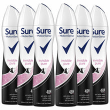Load image into Gallery viewer, Sure Women Motion Sense Antiperspirant Deodorant, Invisible Pure, 6 Pack, 150ml