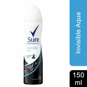 Sure Women Motion Sense Antiperspirant Deodorant, Invisible Aqua, 6 Pack, 150ml