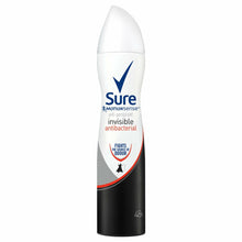 Load image into Gallery viewer, Sure Women Anti-Perspirant Body Spray, Invisible Antibacterial, 6 Pack, 150ml