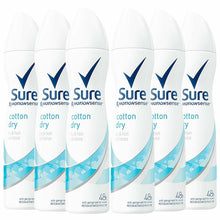 Load image into Gallery viewer, Sure Women Motion Sense Anti-Perspirant Deodorant, Cotton Dry, 6 Pack, 150ml