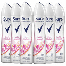 Load image into Gallery viewer, Sure Women Motion Sense Antiperspirant Deodorant, Bright Bouquet, 6 Pack, 250ml