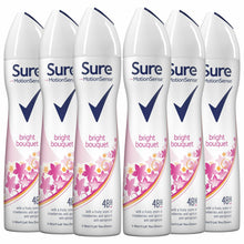 Load image into Gallery viewer, Sure Women Motion Sense Antiperspirant Deodorant, Bright Bouquet, 6 Pack, 150ml