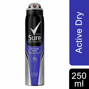 Sure Men Anti Perspirant 48H Protection Active Dry Deodorant, 6 Pack, 250ml