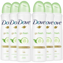 Load image into Gallery viewer, Dove Women Anti-Perspirant Deodorant Spray, Cucumber &amp; Green Tea, 6 Pack, 250ml