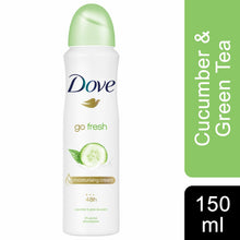 Load image into Gallery viewer, Dove Women Anti-Perspirant Deodorant Spray, Cucumber &amp; Green Tea, 6 Pack, 150ml