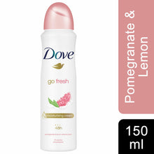 Load image into Gallery viewer, Dove Women Anti-Perspirant Deodorant Spray, Pomegranate &amp; Lemon, 6 Pack, 150ml