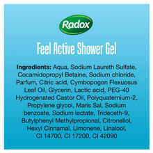 Load image into Gallery viewer, Radox Feel Active Shower Gel, Sea Salt and Lemongrass, 6 Pack, 250ml