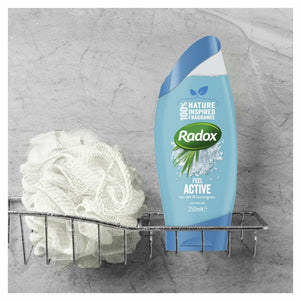 Radox Feel Active Shower Gel, Sea Salt and Lemongrass, 6 Pack, 250ml