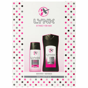 Lynx Attract for Her Body Wash 250ml & Body Spray 150ml Duo