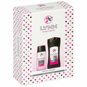 Lynx Attract for Her Body Wash 250ml & Body Spray 150ml Duo