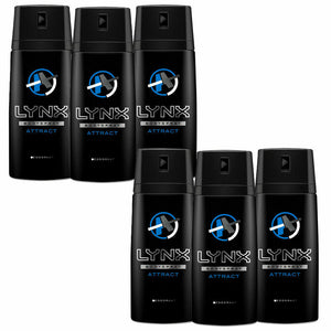 Lynx Body Spray Deodorant, 6 Pack, 150ml
