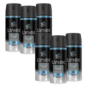 Lynx Body Spray Deodorant, 6 Pack, 150ml