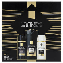 Load image into Gallery viewer, Lynx Gold Antiperspirant, Body Spray &amp; Body Wash Trio Gift Set