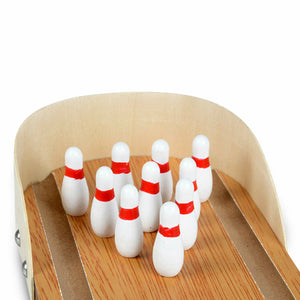 Doodle Miniature Wooden Table Top Portable Desktop Bowling Game