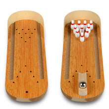 Load image into Gallery viewer, Doodle Miniature Wooden Table Top Portable Desktop Bowling Game