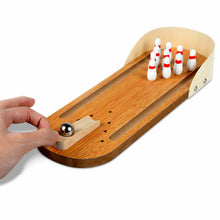 Load image into Gallery viewer, Doodle Miniature Wooden Table Top Portable Desktop Bowling Game