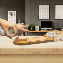 Load image into Gallery viewer, Doodle Miniature Wooden Table Top Portable Desktop Bowling Game