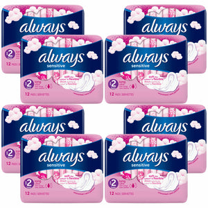 Always Sensitive Sanitary Towels, Long Ultra/Night Ultra/Normal Ultra, 8 Pack