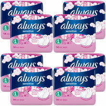 Load image into Gallery viewer, Always Sensitive Sanitary Towels, Long Ultra/Night Ultra/Normal Ultra, 8 Pack