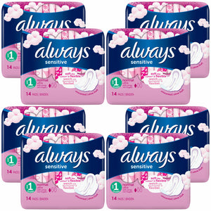 Always Sensitive Sanitary Towels, Long Ultra/Night Ultra/Normal Ultra, 8 Pack