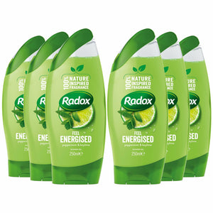 Radox Feel 2-in-1 Shower Gel, 6 Pack, 250ml