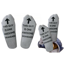 Load image into Gallery viewer, Flo Cotton Socks &quot;THIS GUY IS ONE AWESOME GRANDAD&quot; - Grey