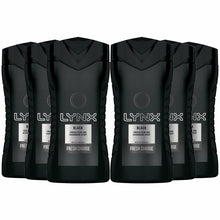 Load image into Gallery viewer, Lynx Fresh Charge Shower Gel Body Wash, Black, 6 Pack, 250ml
