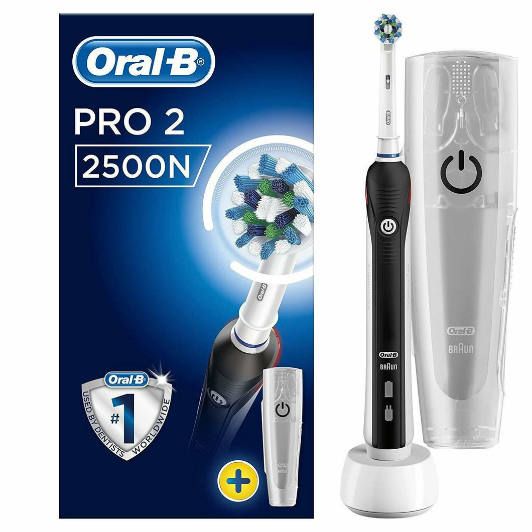 Oral-B Pro 2 2500N CrossAction Electric Rechargeable Toothbrush Black