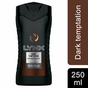 Lynx Total Relax Shower Gel Body Wash, Dark Temptation, 6 Pack, 250ml