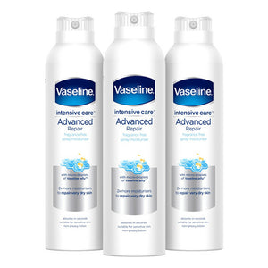 Vaseline 190ml Intensive Care Spray Moisturiser for Dry Skin - 3 Pack