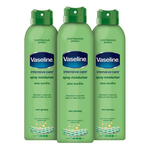 Vaseline 190ml Intensive Care Spray Moisturiser for Dry Skin - 3 Pack