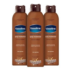 Vaseline 190ml Intensive Care Spray Moisturiser for Dry Skin - 3 Pack