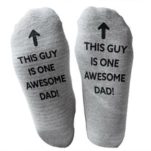 Load image into Gallery viewer, Flo Cotton Socks – &quot;Awesome Dad&quot; – Grey